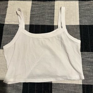 No boundaries white ribbed crop top. Never worn.